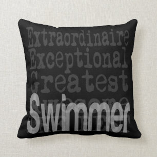 Swimmer Extraordinaire Throw Pillow