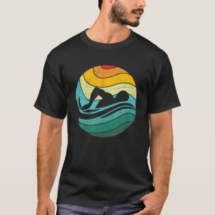 Swimmer Gifts Funny Retro Vintage Sunset Swim Coac T-Shirt