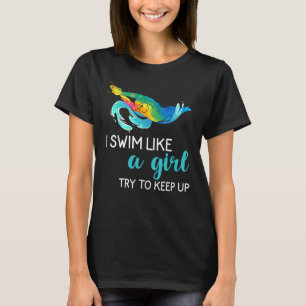 Swimmer Girls Women Swim Sport Athlete Swimming T-Shirt