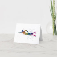 swimmer in watercolor