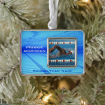 Swimmer Keepsake Christmas Ornament<br><div class="desc">Keepsake ornament featuring your favorite photo of your star swimmer athlete and personalized with their name and school or team name. The font style, color and size can be changed by clicking on the "Click to customize further" tab. PHOTO/IMAGE TIP: For fastest/best results, choose a photo with the subject in...</div>