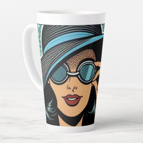 Swimmer Lady With a floppy hat Latte Mug