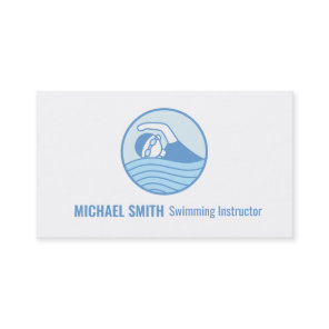 Swimmer Logo Swimming Instructor Business Card