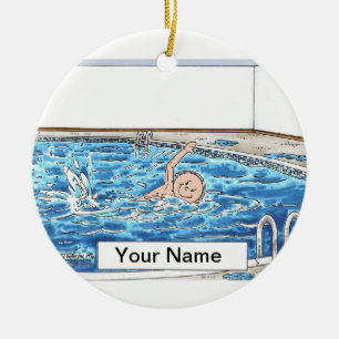Swimmer Male Ceramic Ornament