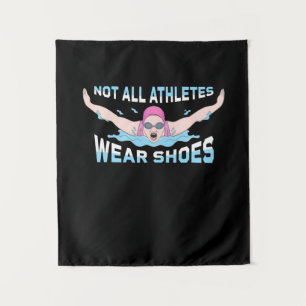 Swimmer Not All Athletes Wear Shoes Tapestry