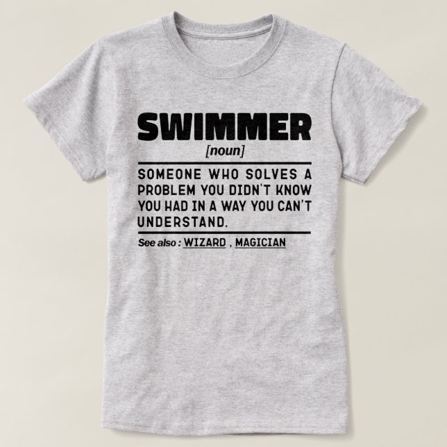 Swimmer Noun Definition Scuba Diving Specialist  T-Shirt (Design Front)