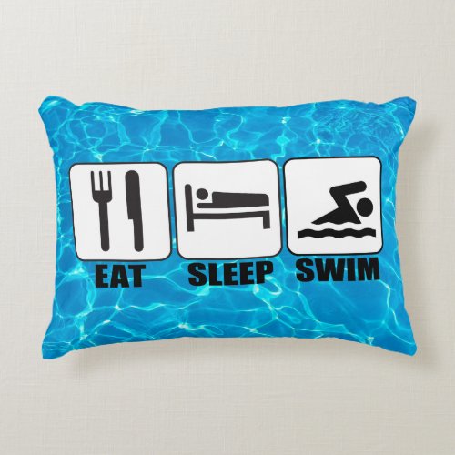 Swimmer or Coach Eat Sleep Swim Novelty Pillow