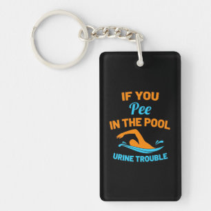 Swimmer Pee In The Pool Keychain