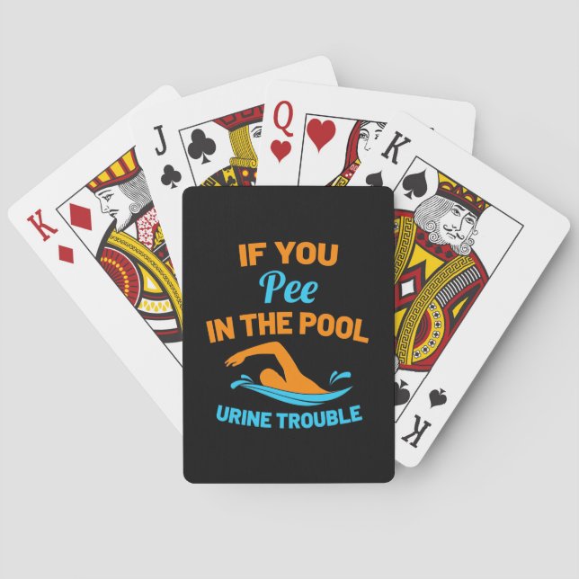Swimmer Pee In The Pool Poker Cards (Back)