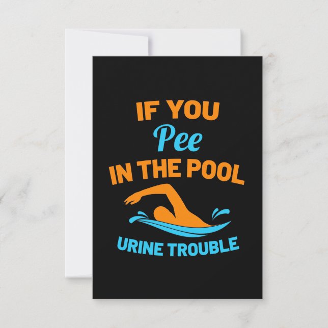 Swimmer Pee In The Pool RSVP Card (Front)