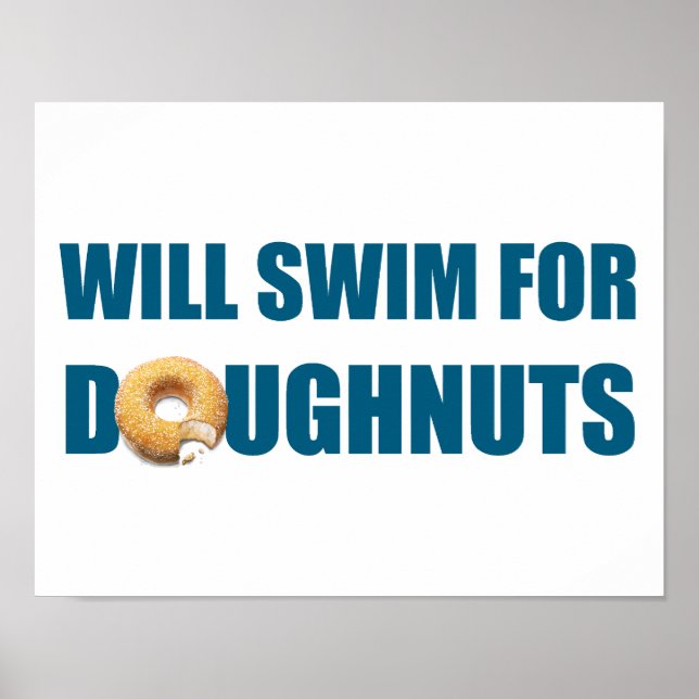 Swimmer Poster, swim team, doughnuts Poster (Front)