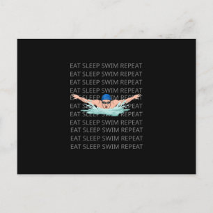 Swimmer Swim Love Funny Swimming Boy Sport Announcement Postcard