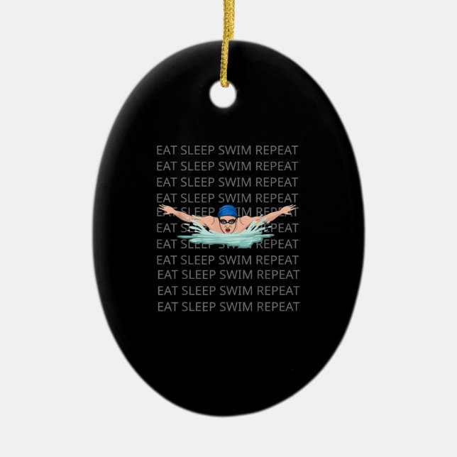 Swimmer Swim Love Funny Swimming Boy Sport Ceramic Ornament (Front)