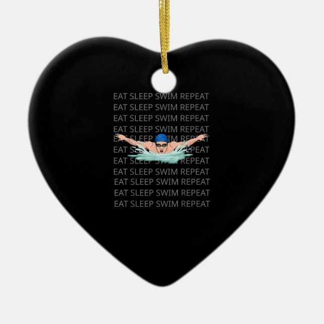 Swimmer Swim Love Funny Swimming Boy Sport Ceramic Ornament (Front)