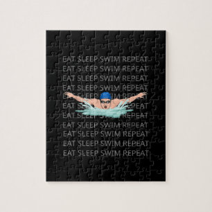 Swimmer Swim Love Funny Swimming Boy Sport Jigsaw Puzzle