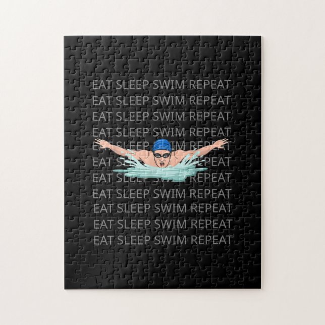 Swimmer Swim Love Funny Swimming Boy Sport Jigsaw Puzzle (Vertical)