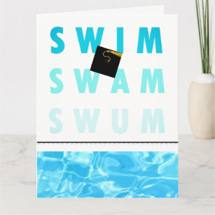 Swimmer Swim Team Graduation Card