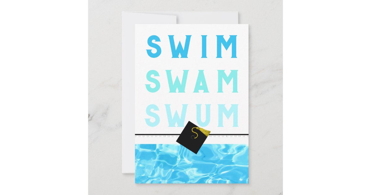 Swimmer Swim Team Graduation Card | Zazzle