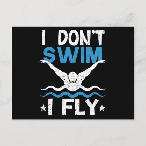 Swimmer Swimming Butterfly Water Sports I Postcard