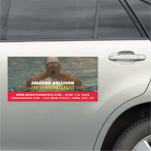 Swimmer, Swimming Coach/Classes Car Magnet