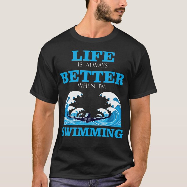 Swimmer swimming pool dive sport tournament gift h T-Shirt (Front)