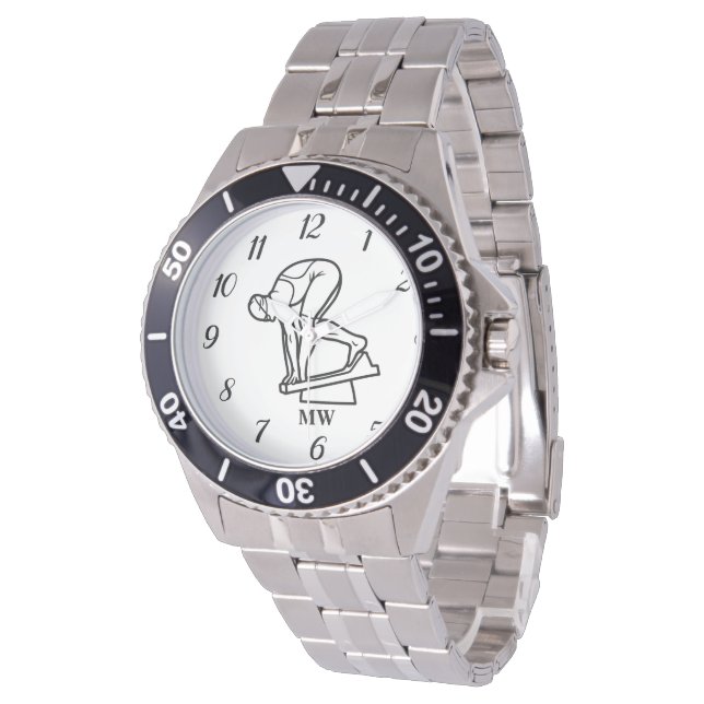 Swimmer Swimming Pool Sports Swim Team Diver  Watch (Angled)