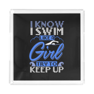 Swimmer Swimming Swim Sport Gift  Acrylic Tray