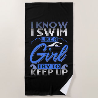 Swimmer Swimming Swim Sport Gift Beach Towel