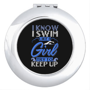 Swimmer Swimming Swim Sport Gift Compact Mirror