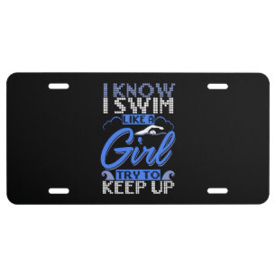 Swimmer Swimming Swim Sport Gift  License Plate