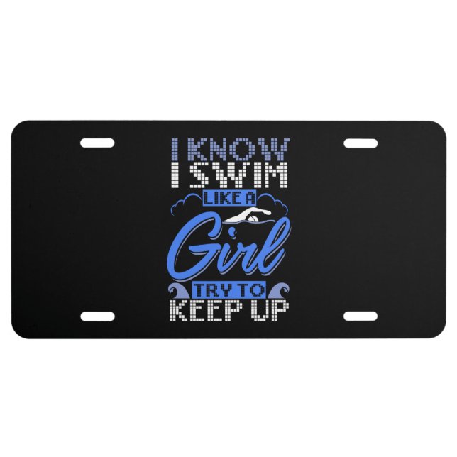 Swimmer Swimming Swim Sport Gift  License Plate (Front)