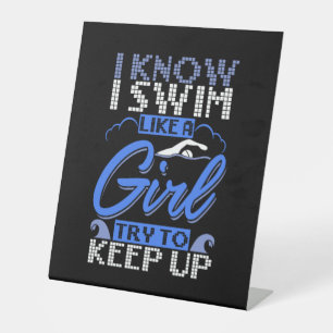 Swimmer Swimming Swim Sport Gift Pedestal Sign