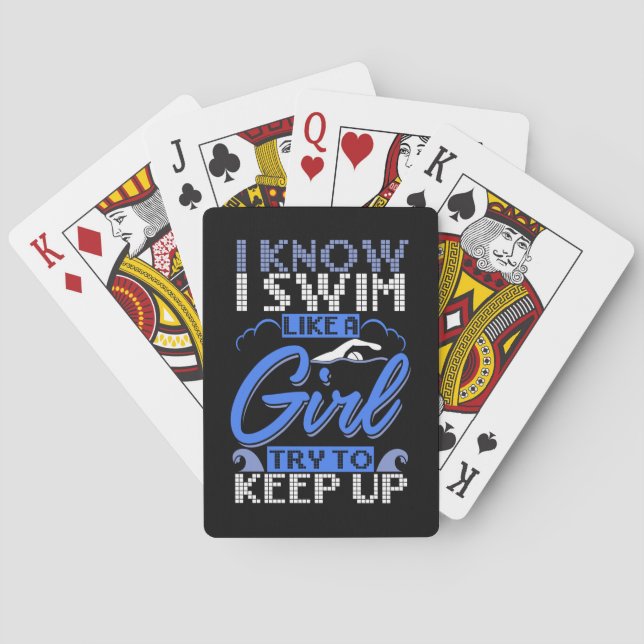 Swimmer Swimming Swim Sport Gift  Poker Cards (Back)