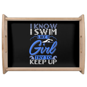 Swimmer Swimming Swim Sport Gift Serving Tray
