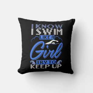 Swimmer Swimming Swim Sport Gift Throw Pillow