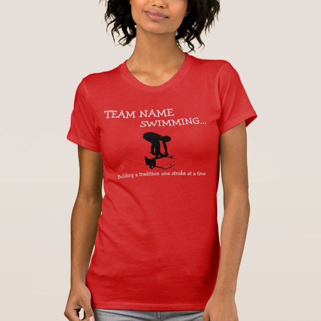 Swimmers and Swim Team Graphic T-Shirt Template (Front)