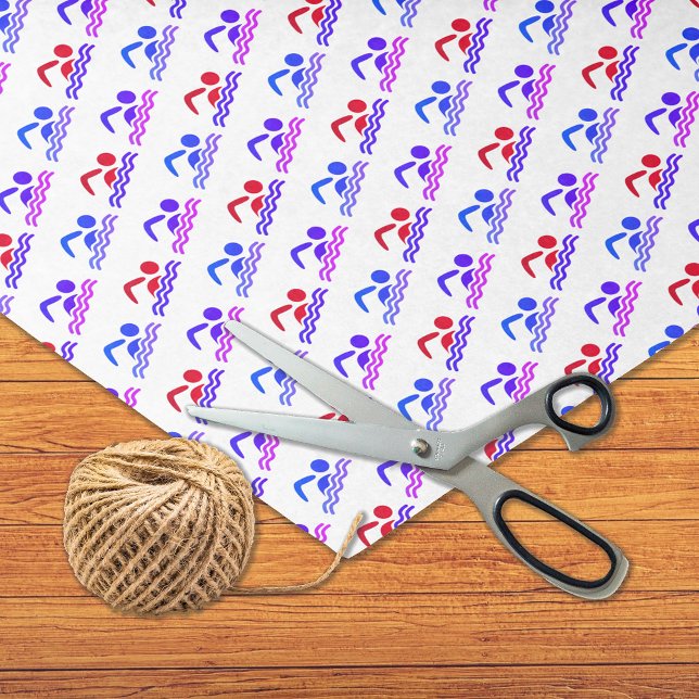 Swimmers blue purple pattern sports tissue paper (Creator Uploaded)
