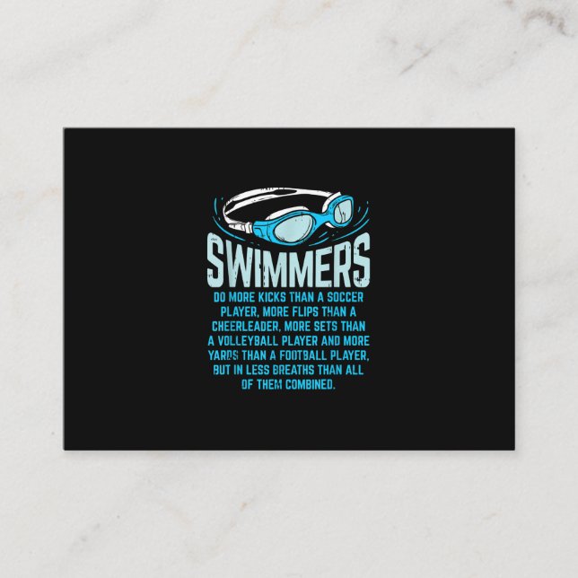 Swimmers Do More Kicks I Funny Gift Swimming Lover Enclosure Card (Front)