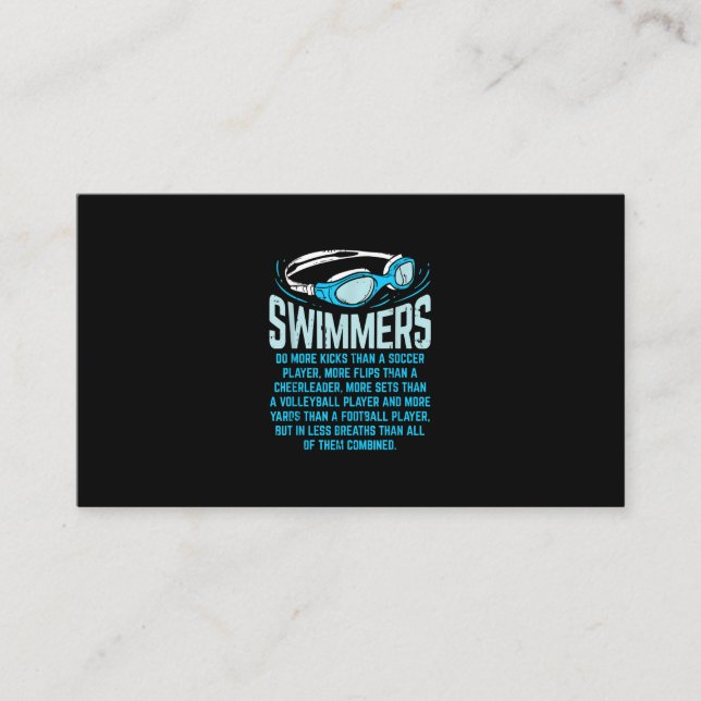Swimmers Do More Kicks I Funny Gift Swimming Lover Enclosure Card (Front)