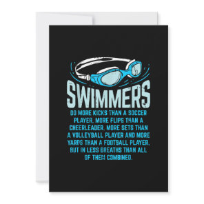 Swimmers Do More Kicks I Funny Gift Swimming Lover Invitation