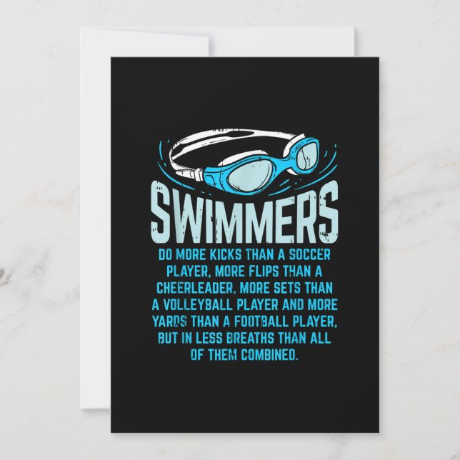 Swimmers Do More Kicks I Funny Gift Swimming Lover Invitation (Front)