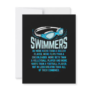 Swimmers Do More Kicks I Funny Gift Swimming Lover Invitation