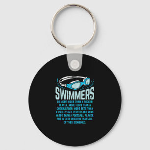 Swimmers Do More Kicks I Funny Gift Swimming Lover Keychain