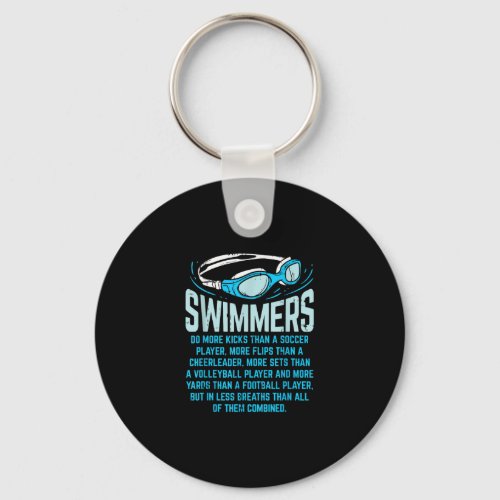 Swimmers Do More Kicks I Funny Gift Swimming Lover Keychain