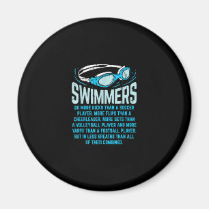 Swimmers Do More Kicks I Funny Gift Swimming Lover Magnet