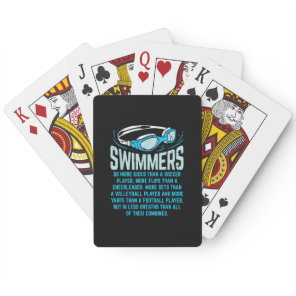 Swimmers Do More Kicks I Funny Gift Swimming Lover Poker Cards