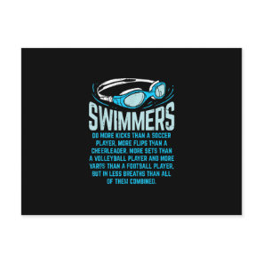 Swimmers Do More Kicks I Funny Gift Swimming Lover Postcard