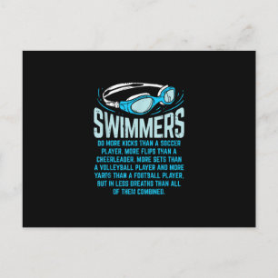 Swimmers Do More Kicks I Funny Gift Swimming Lover Postcard