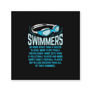 Swimmers Do More Kicks I Funny Gift Swimming Lover Square Business Card