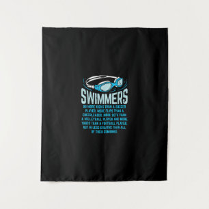 Swimmers Do More Kicks I Funny Gift Swimming Lover Tapestry